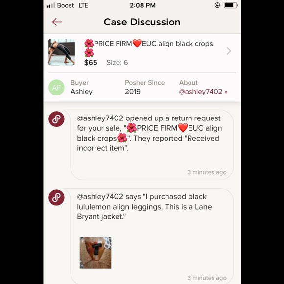 SCAMMER ALERT😡Trying to switch my align crops😡 - Picture 3 of 6